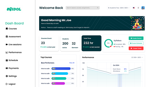 Nidool school administration dashboard